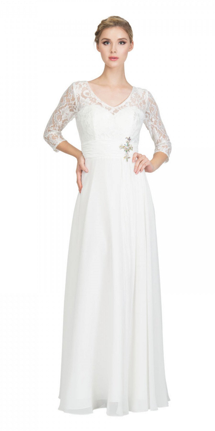 white mid length dresses