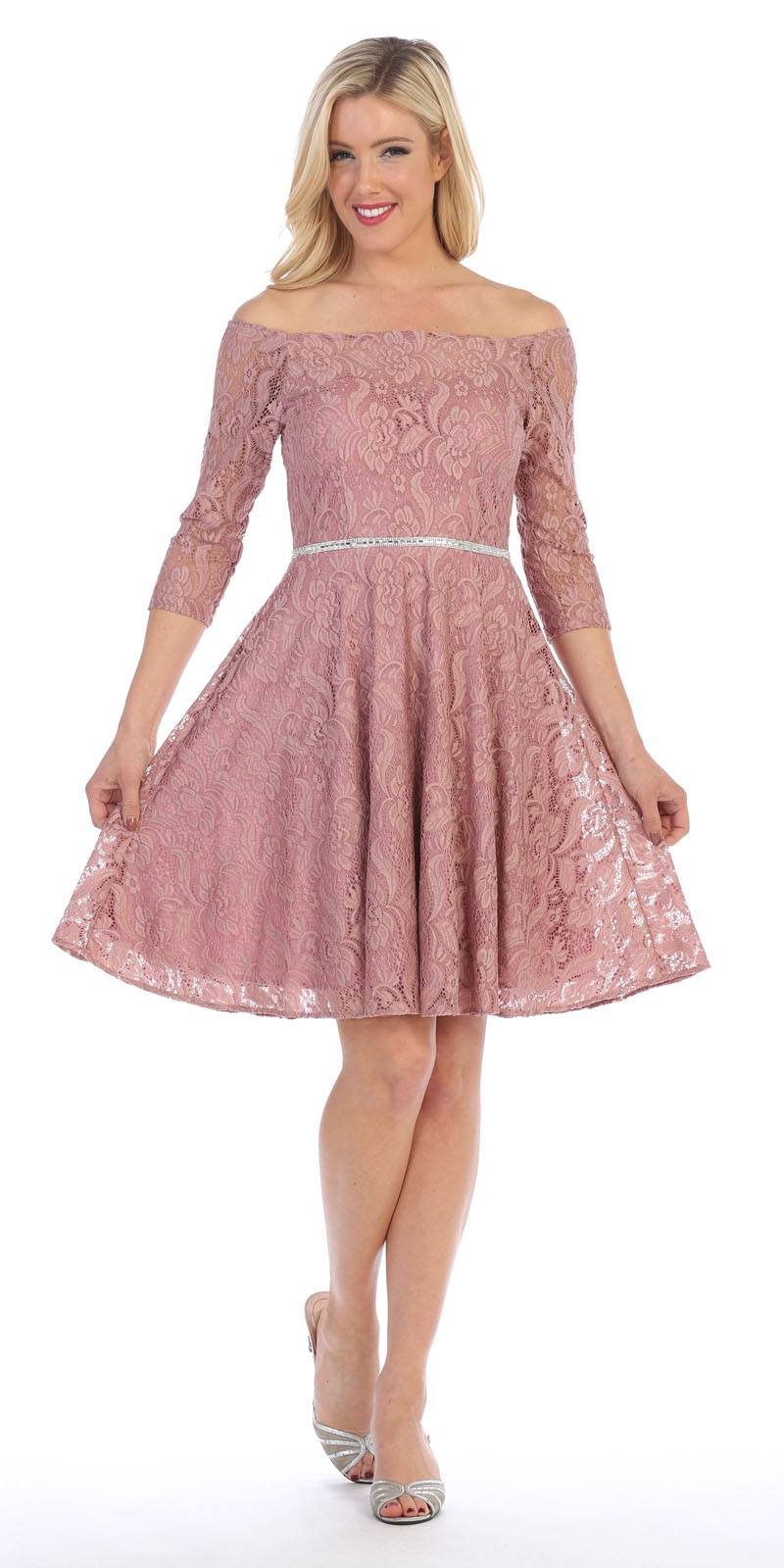 mauve hoco dress