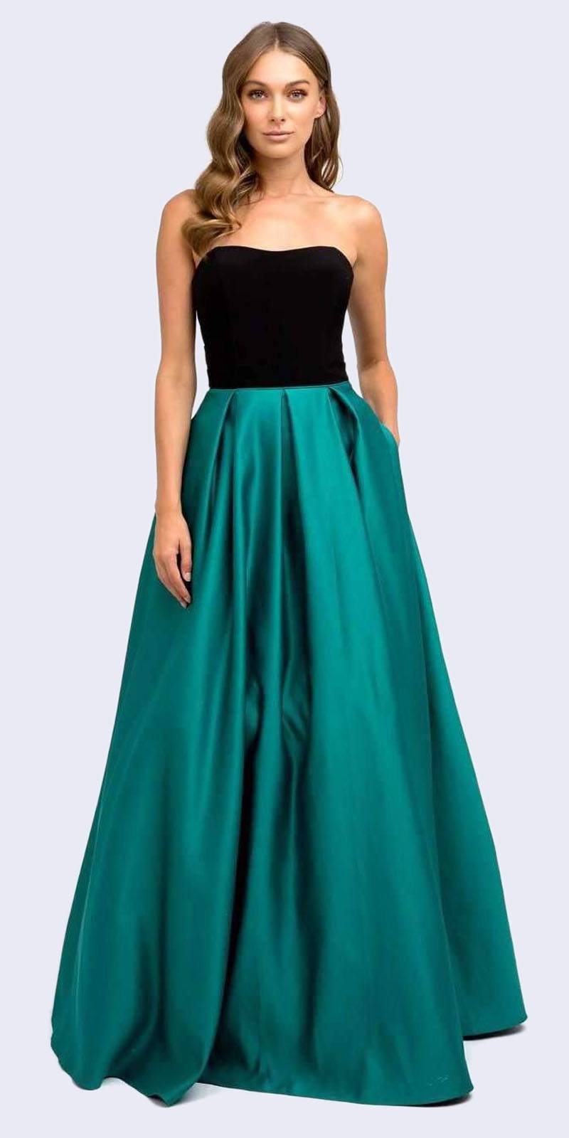 black and green gown