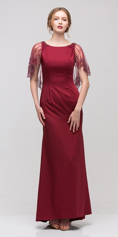 formal dress with shawl