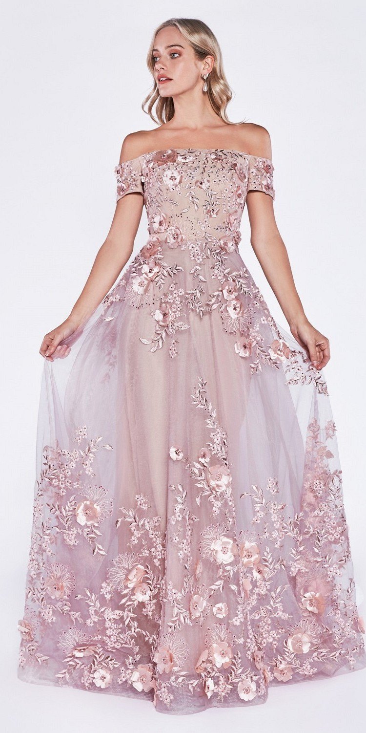 dusty rose ball gown