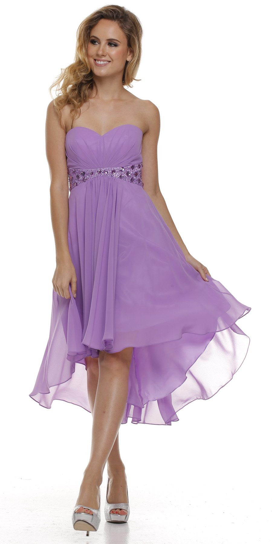 dark purple high low dress