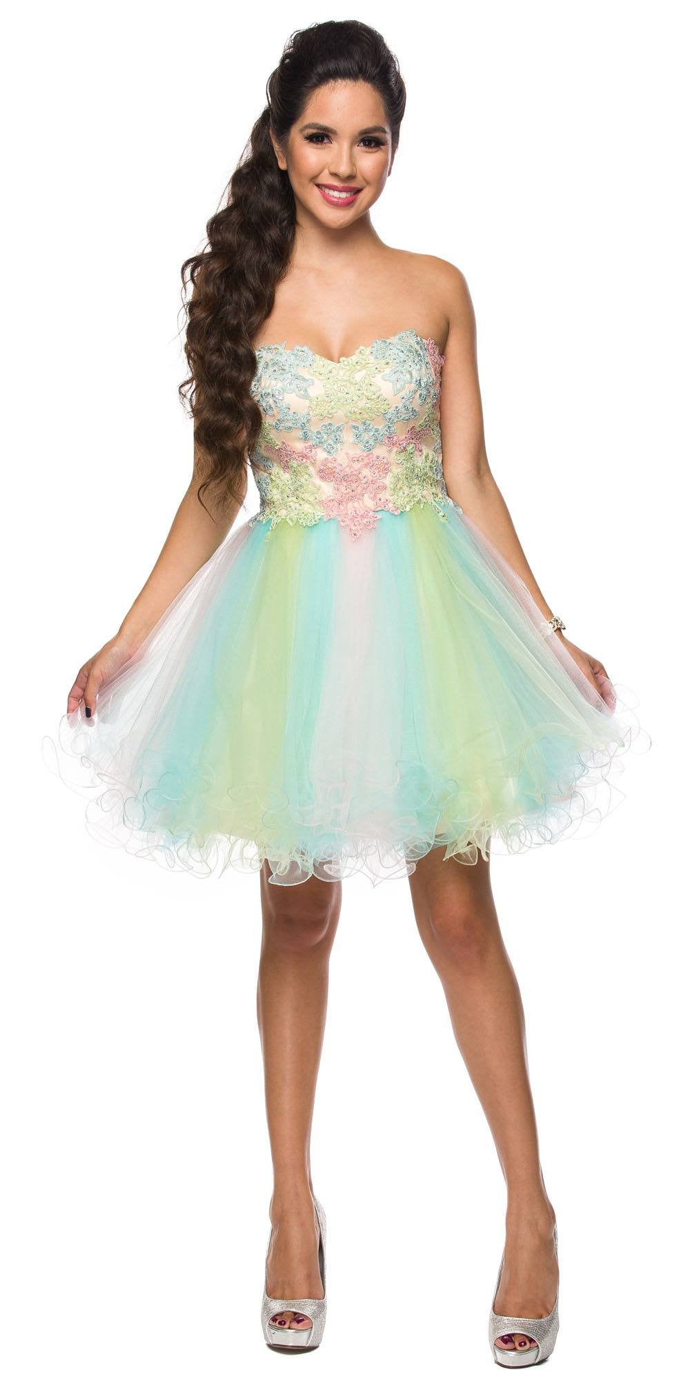 rainbow homecoming dress