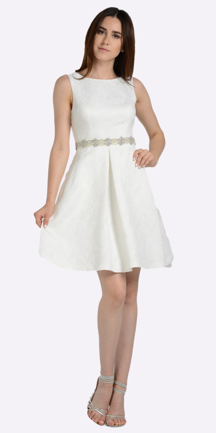 short white cocktail dress with pockets