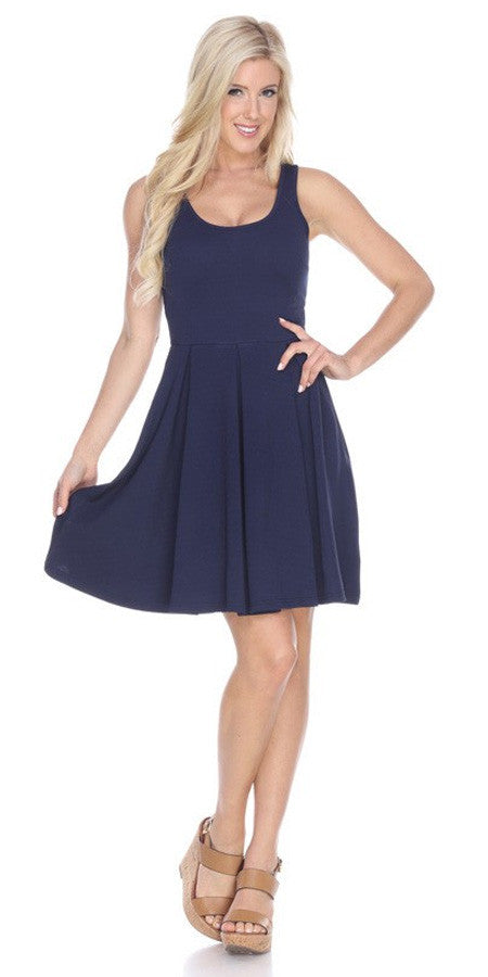 Crystal Fit/Flair Skater Dress Navy 