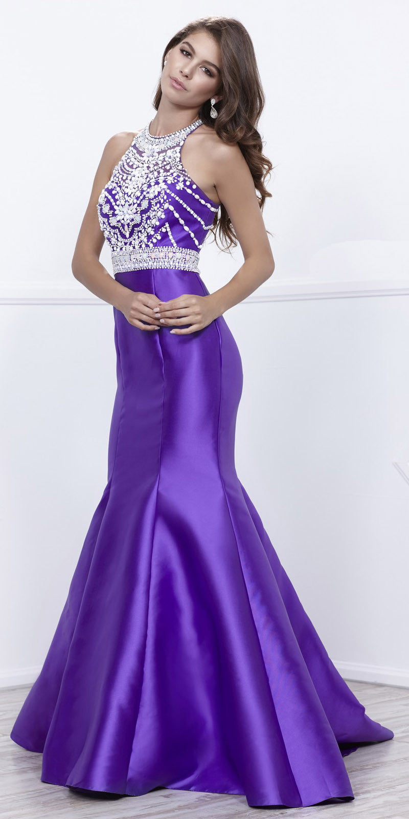 purple mermaid prom dress