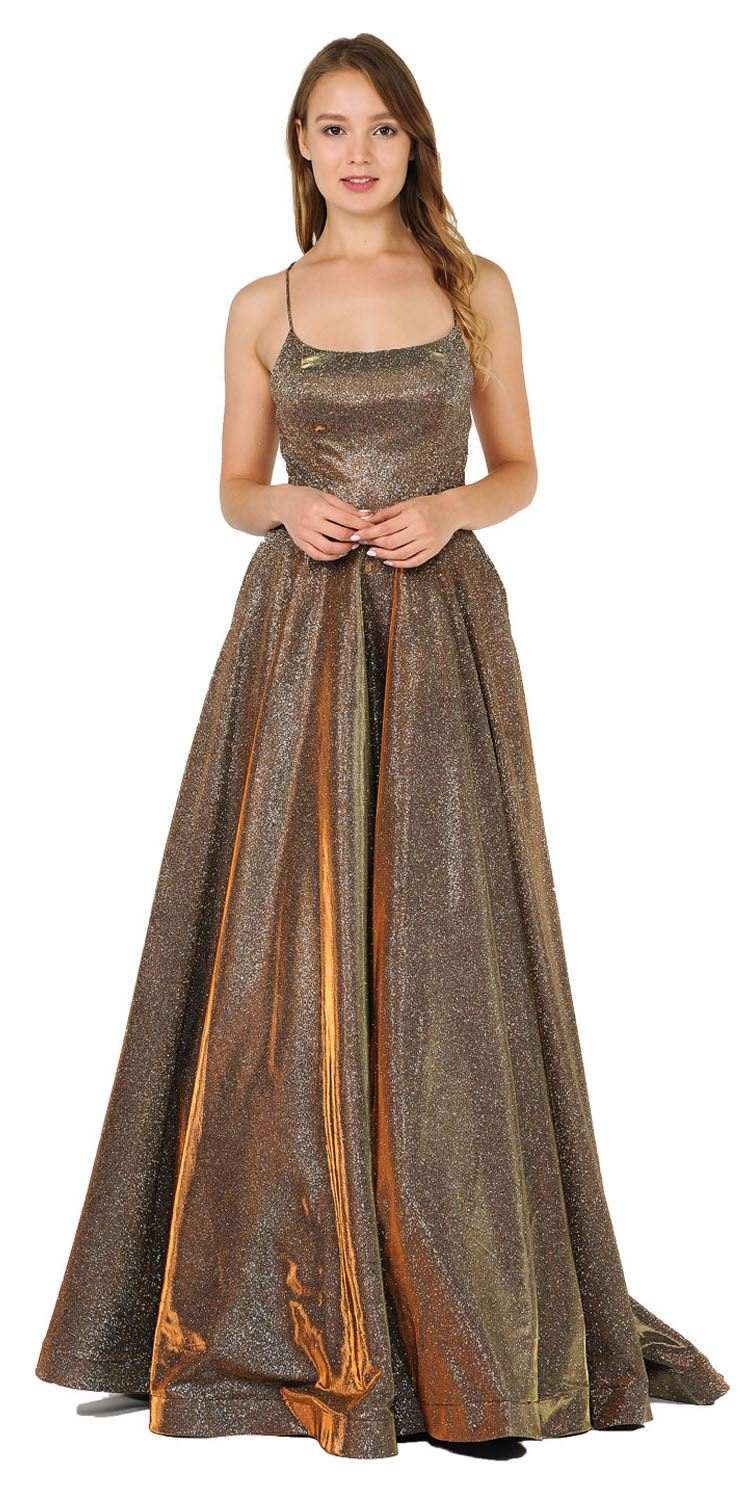 bronze prom dress