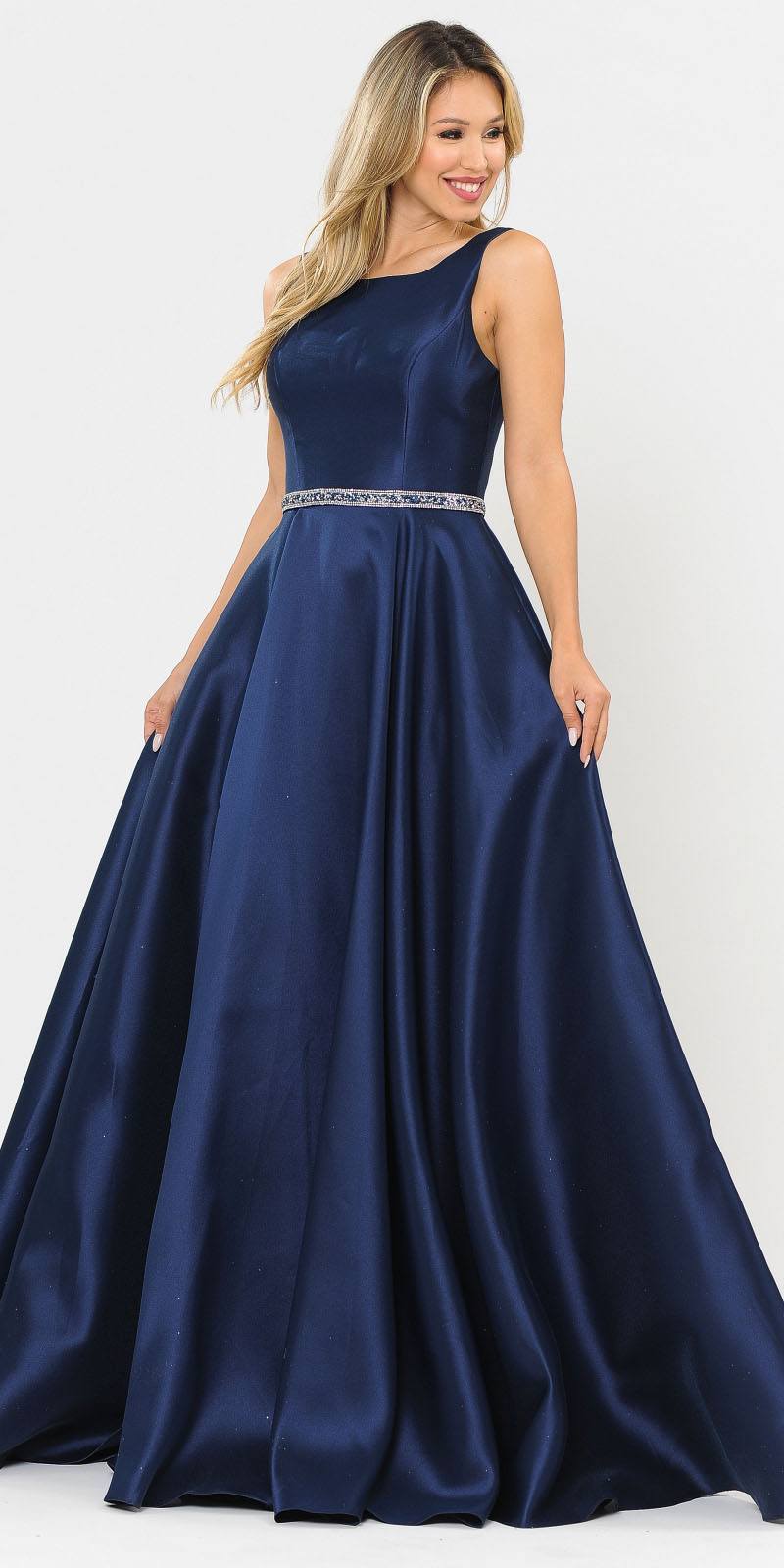 navy blue sleeveless dresses