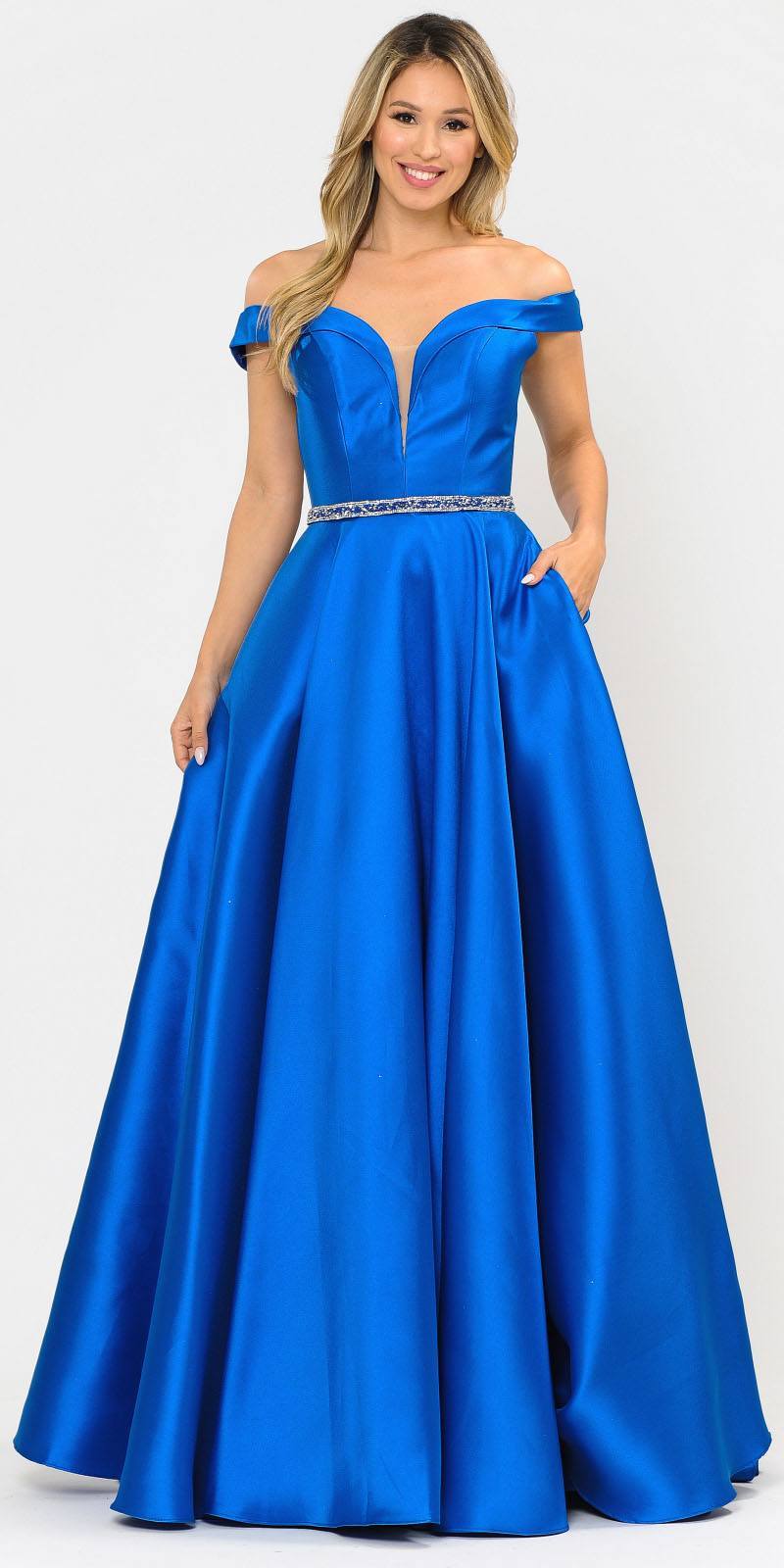 blue silky dress