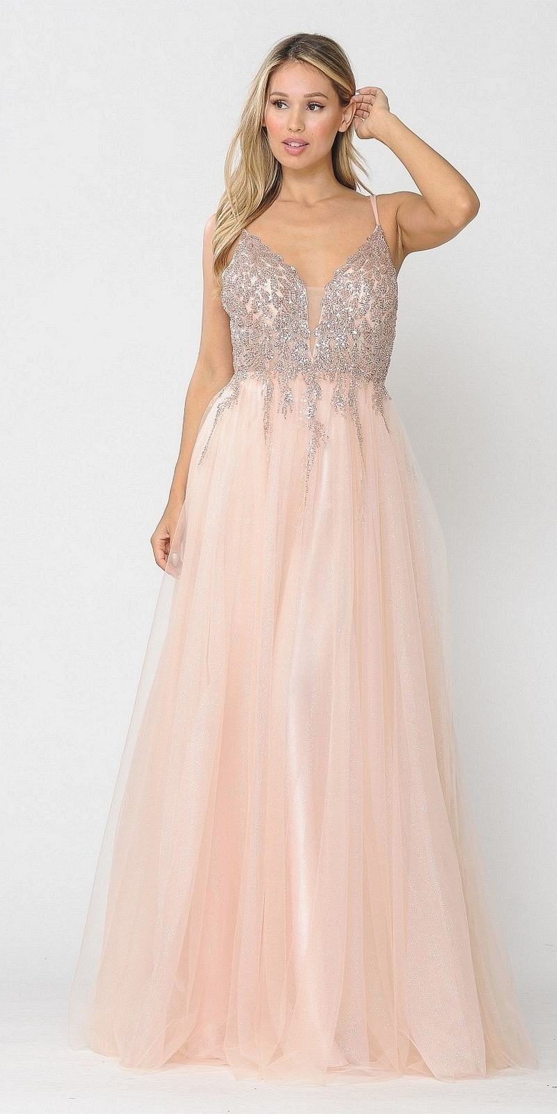 gold embellished prom dress