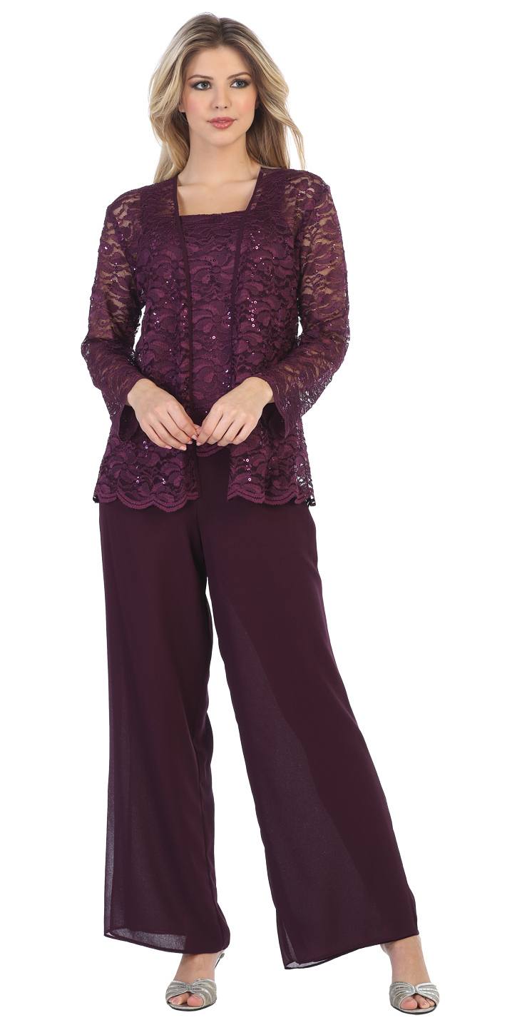 Sally Fashion 8850 Pant Suit Set Includes Jacket and Top ...