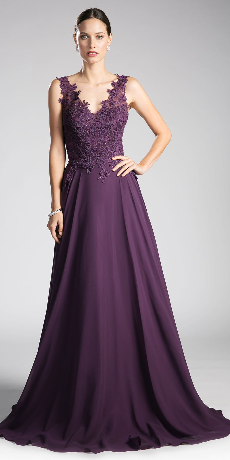 eggplant evening gown