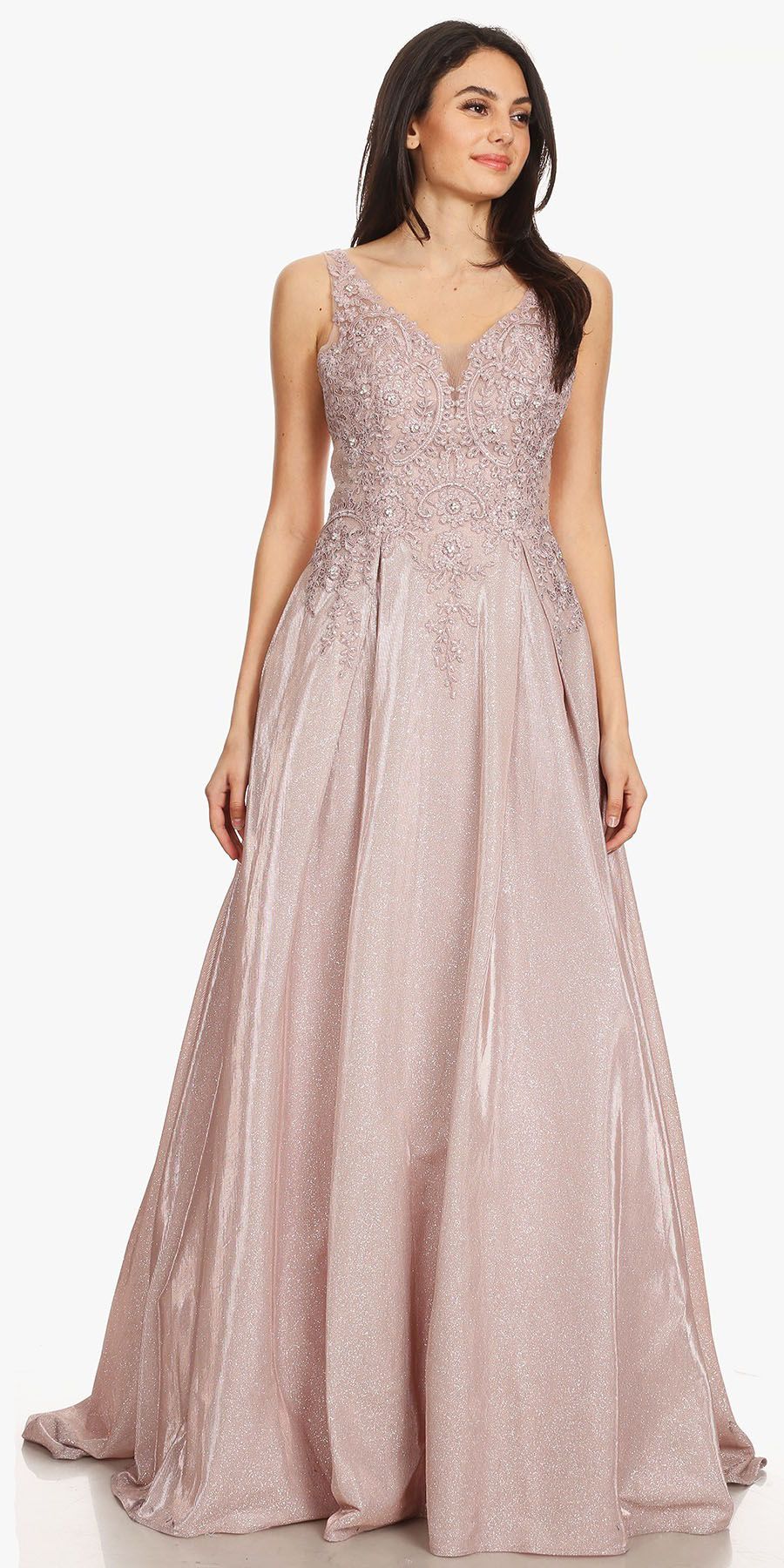 shimmering long gown
