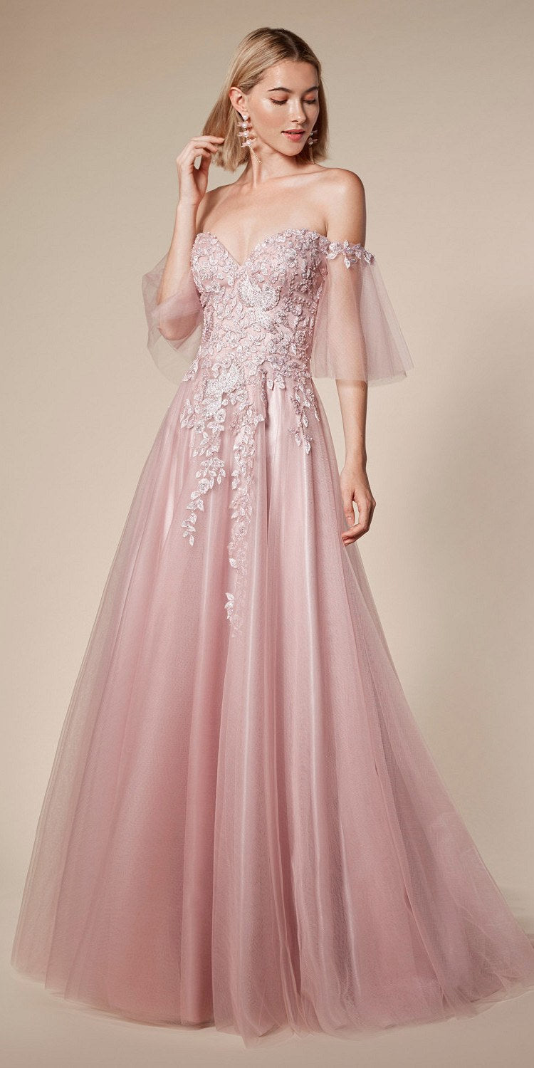 flutter sleeve evening dress