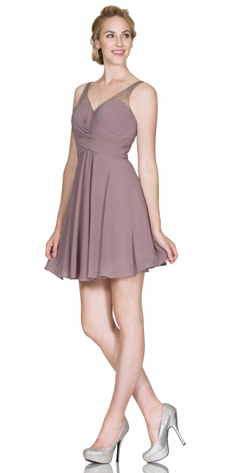 mauve hoco dress