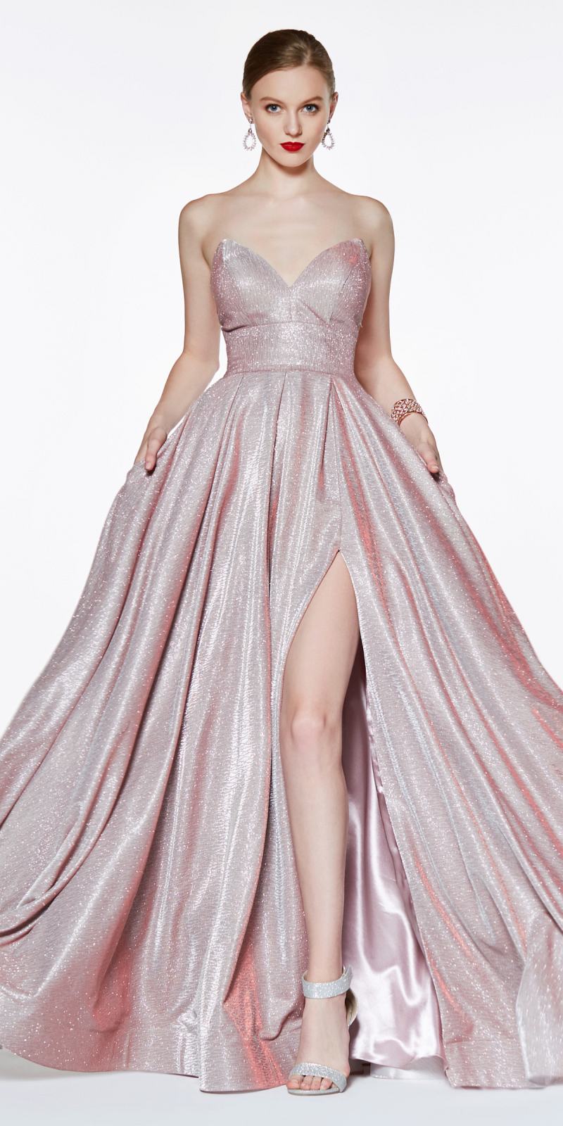 strapless glitter dress