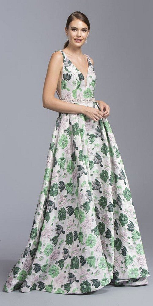 long green floral dress