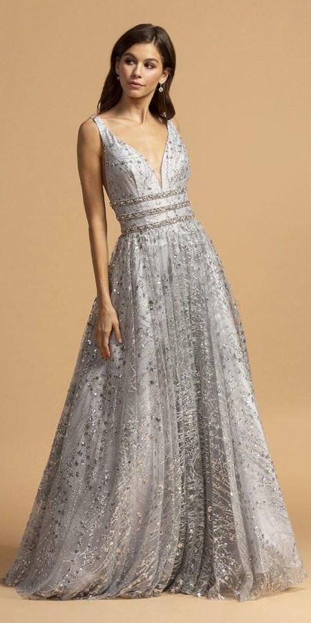 silver sleeveless dress