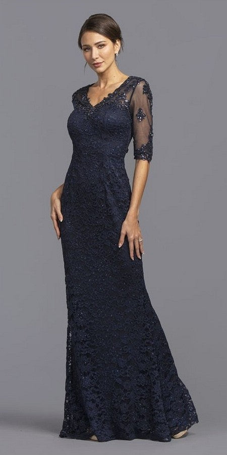 quarter sleeve formal dress