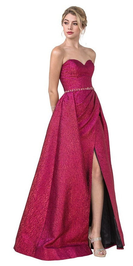 Aspeed USA L2427 Magenta Strapless Long Prom Dress with Sweetheart ...