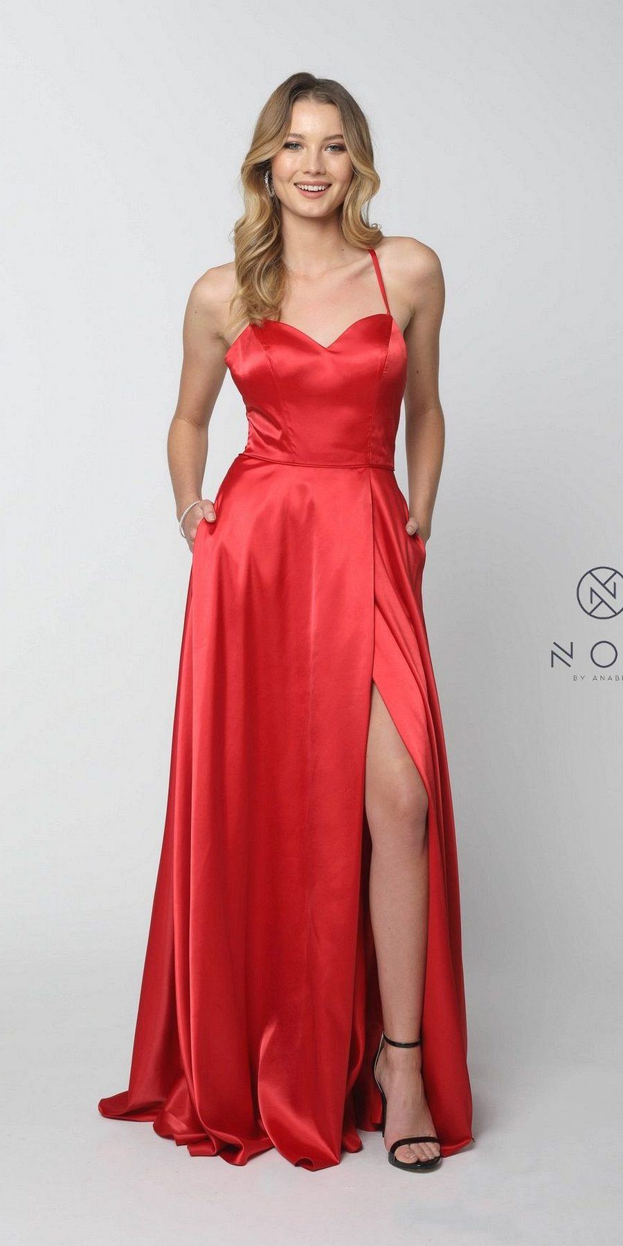 long red corset dress