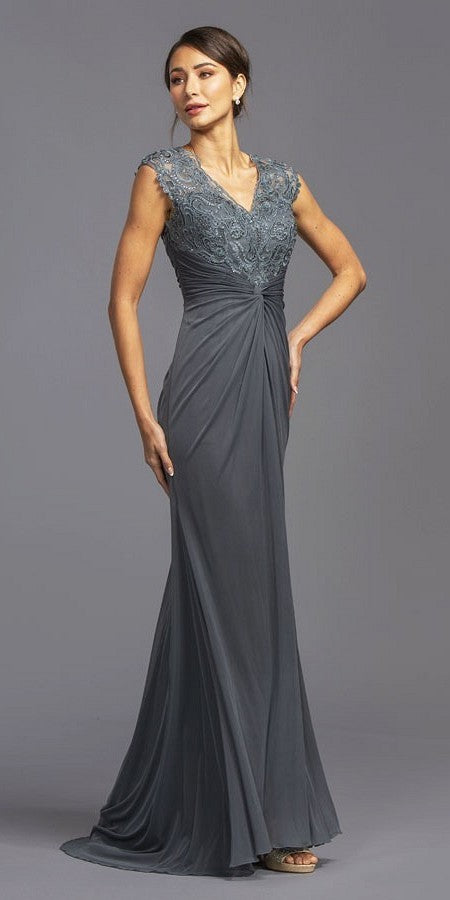 charcoal evening gown