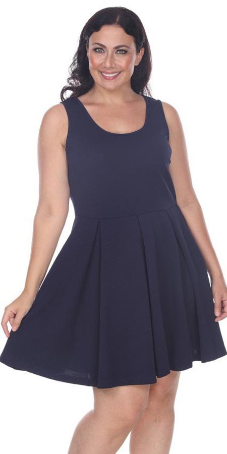 navy blue skater dress plus size