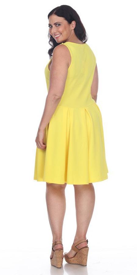 plus size yellow skater dress