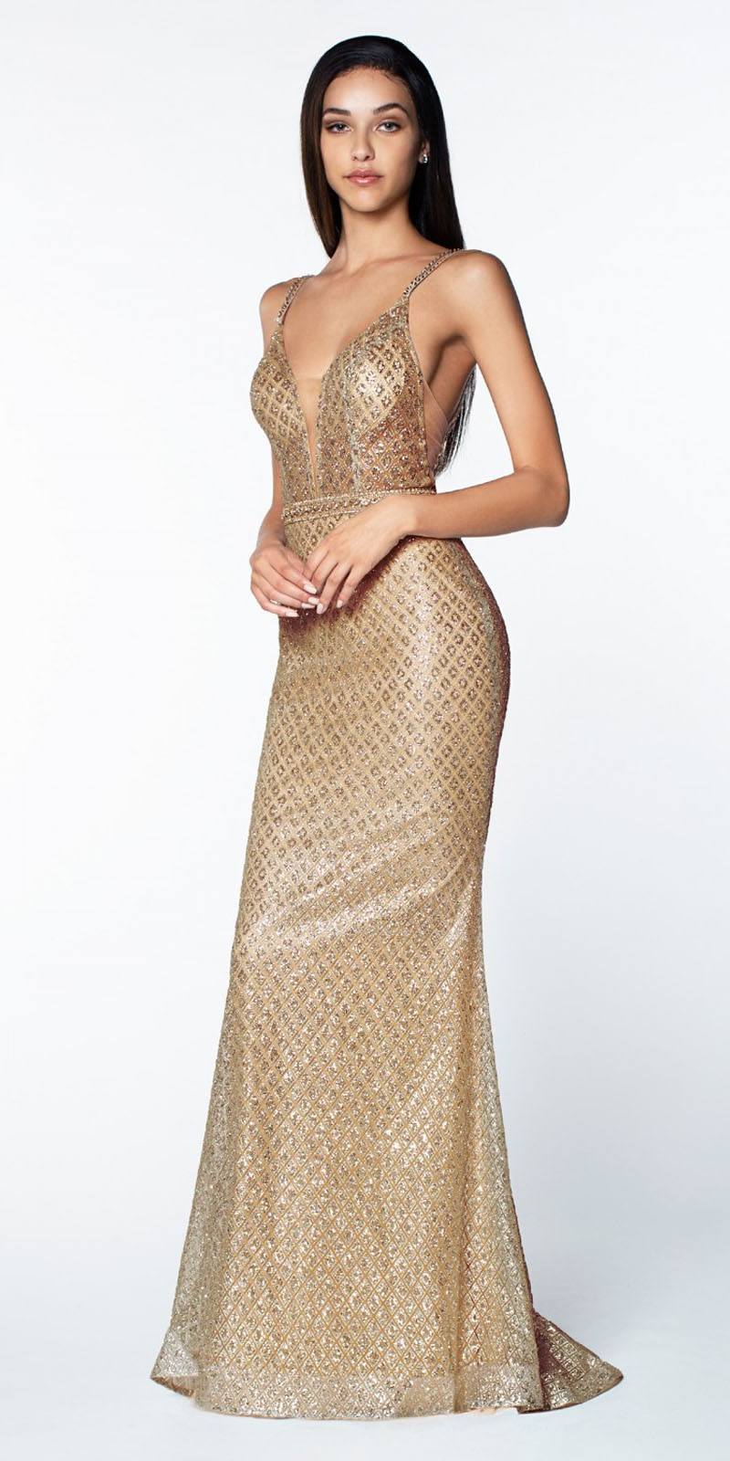 glitter gown rose gold