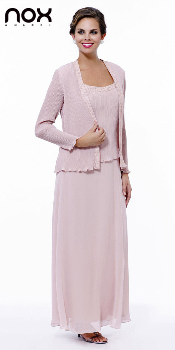 Plus Size Dusty Rose Mother of Bride Gown Includes Chiffon Jacket ...