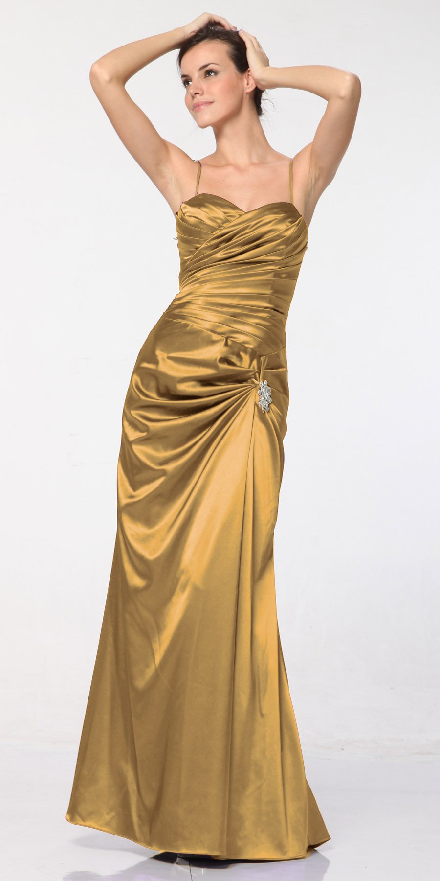 yellow gold satin dress