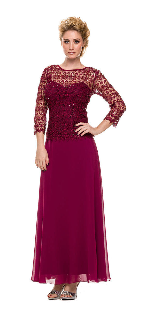 mother of bride burgundy dress