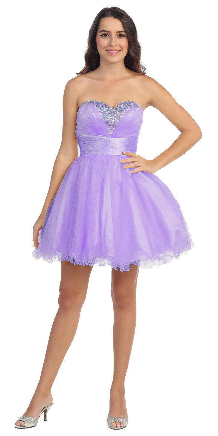 lavender formal dress short