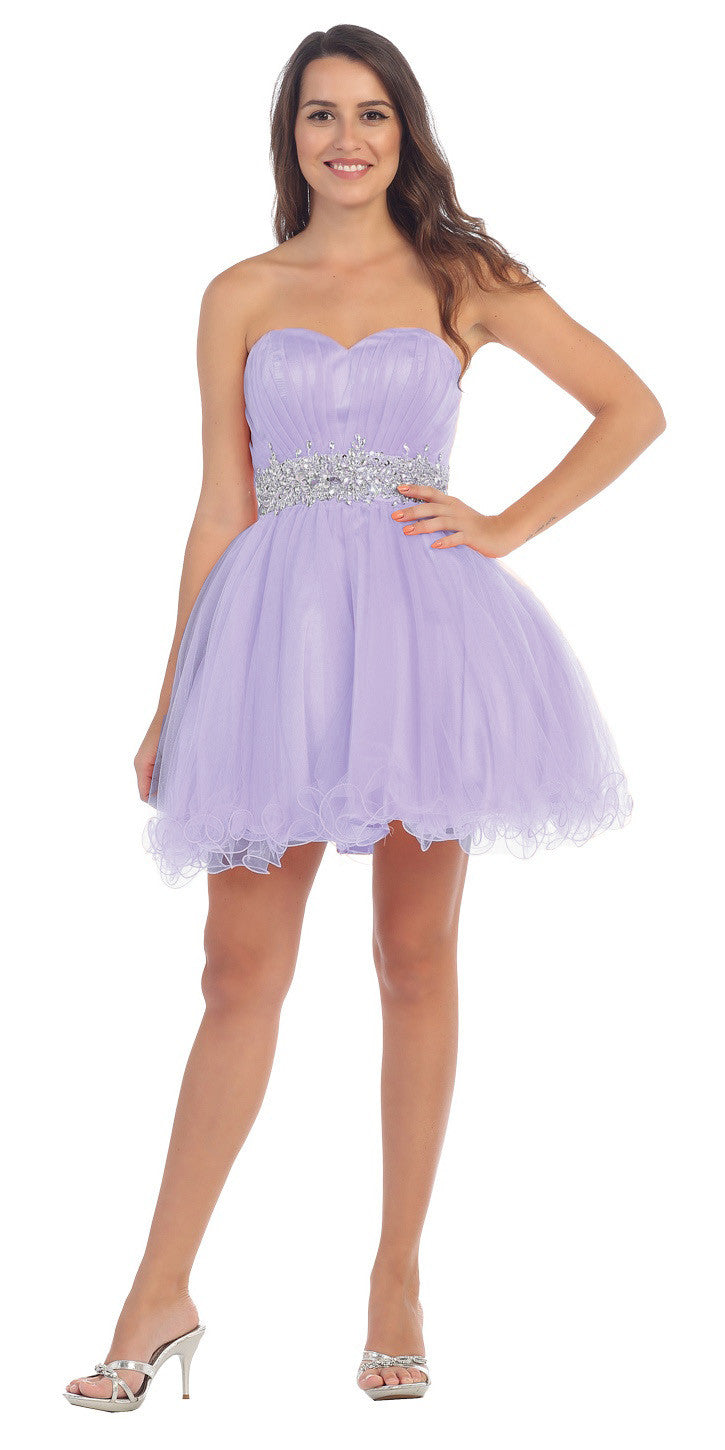 purple poofy dress