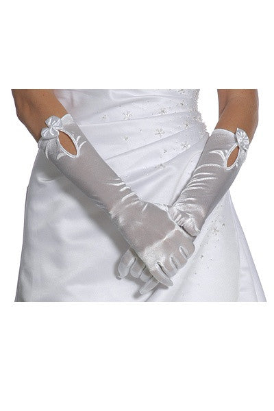 white prom gloves