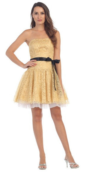 yellow semi formal dress short