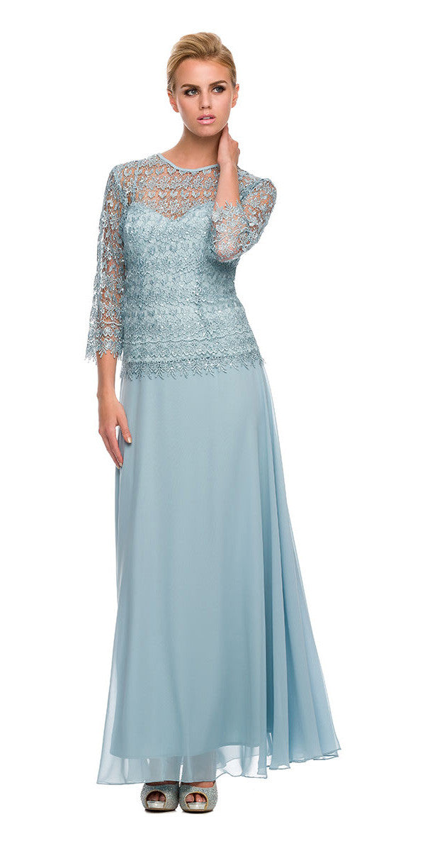 Plus Size Chiffon/Lace Mother Bride Dress Mocha – DiscountDressShop