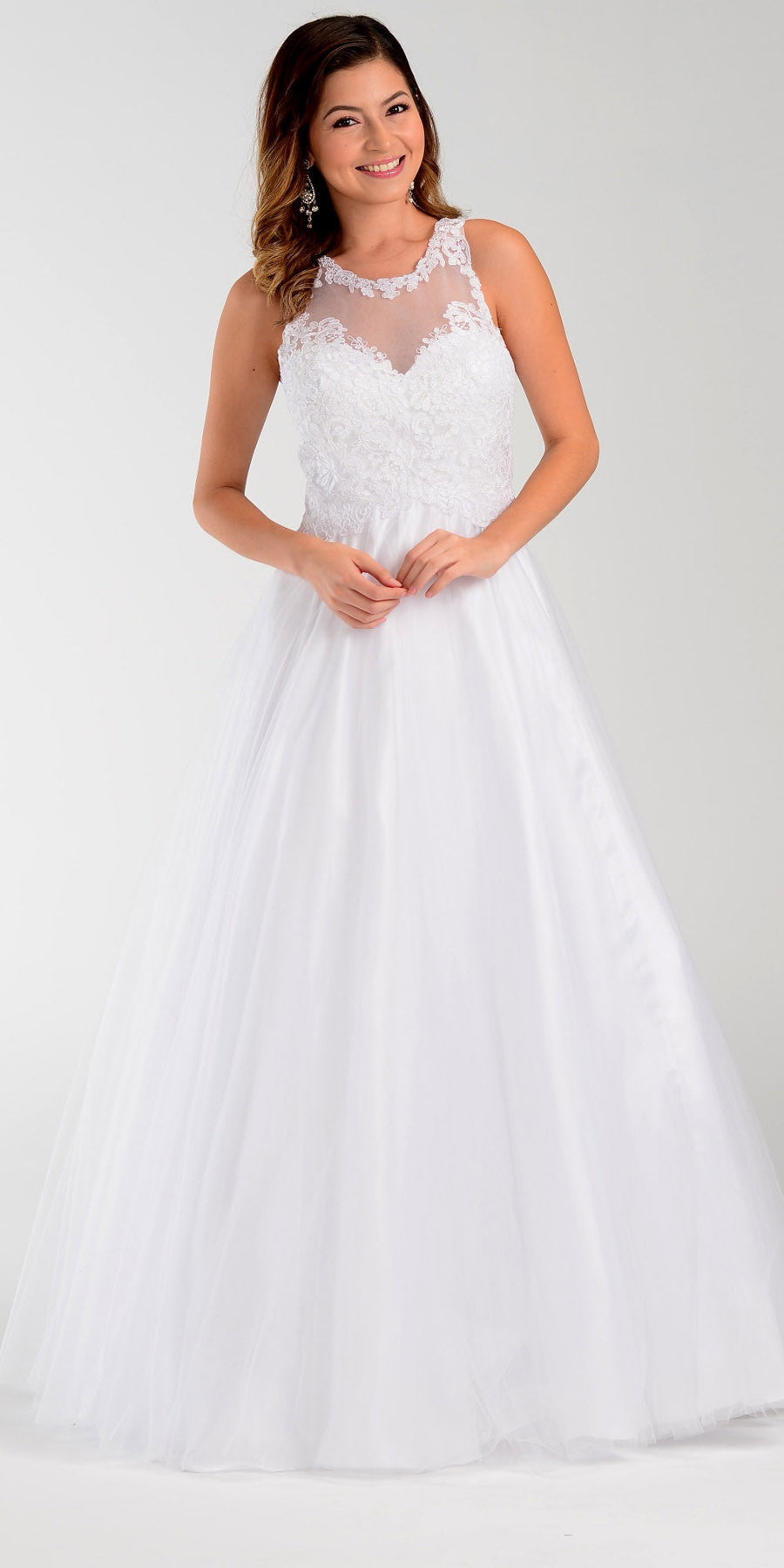 white cotillion ball gowns