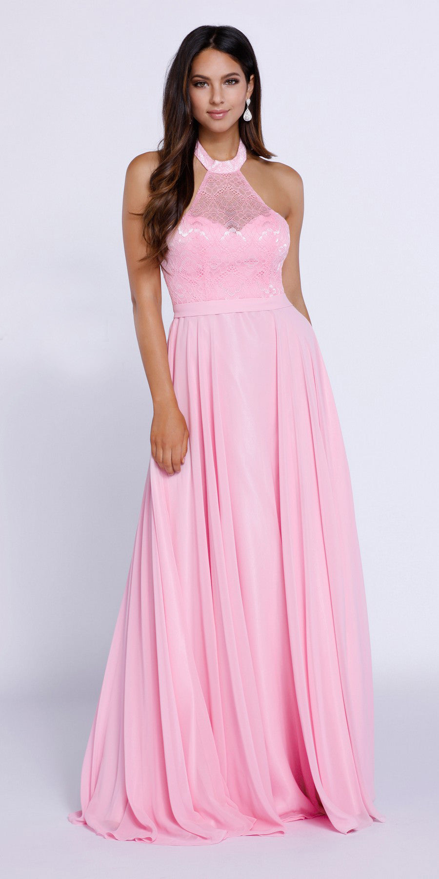 pink high neck dress