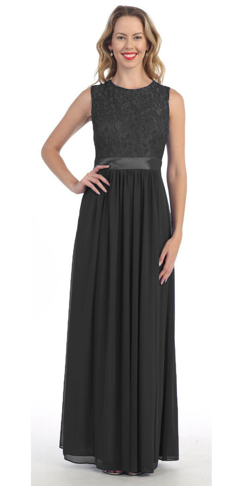 semi formal long black dress