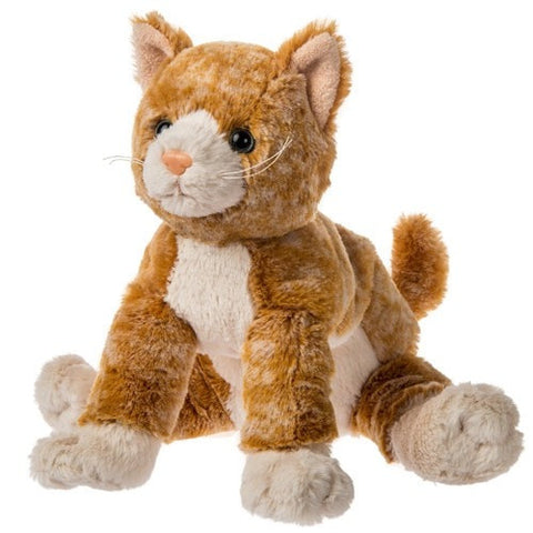 kitten with stuffed animal