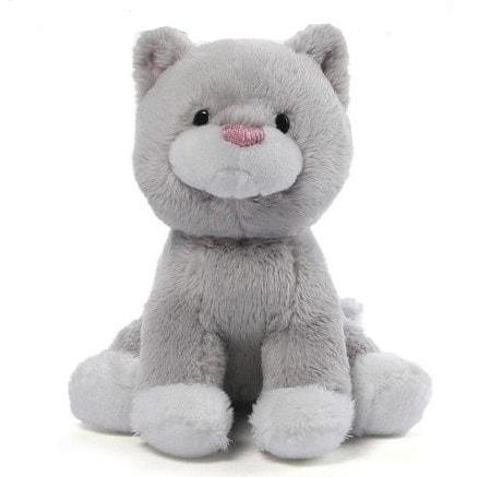 stuffed gray cat