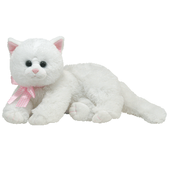 stuffed white cat