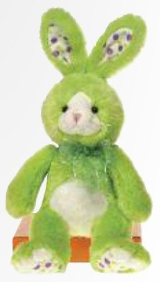 green stuffed bunny