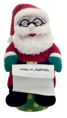 large stuffed sitting santa claus