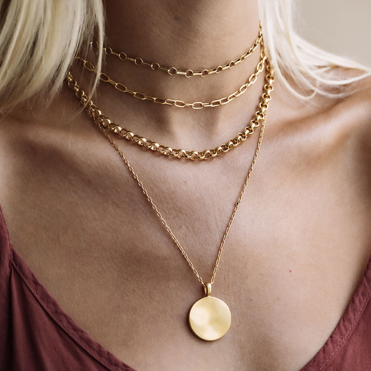 Rolo Chain Collar Necklace | Handmade Jewelry | Anna Beck Jewelry ...