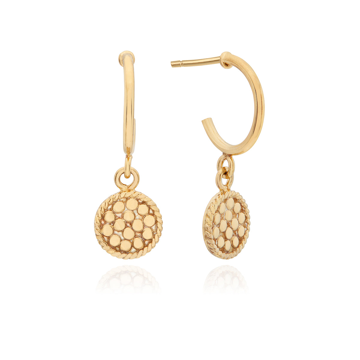 Image of Dainty Dotted Charm Drop Earrings
