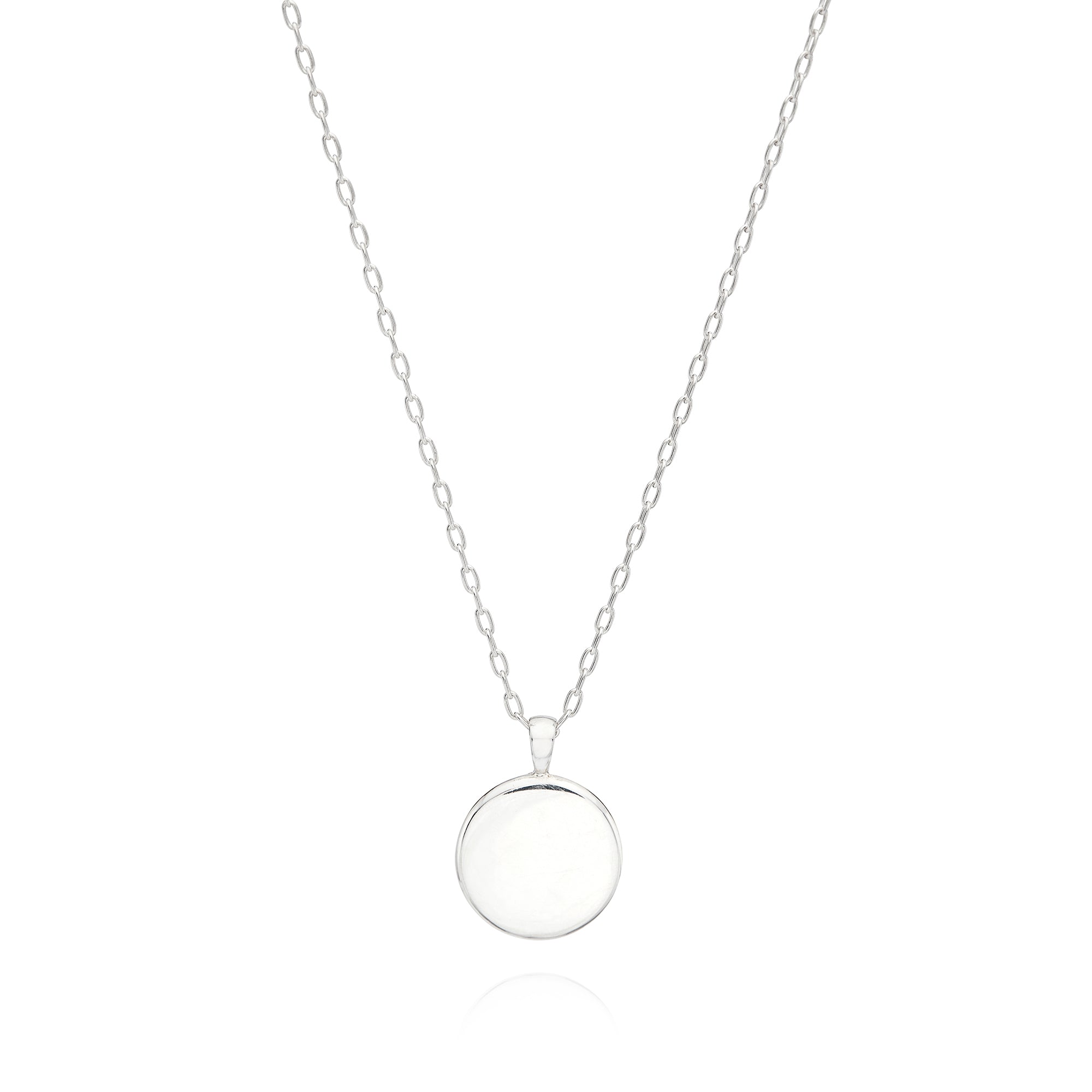 Classic Smooth Rim Medium Pendant Necklace, 18-20"