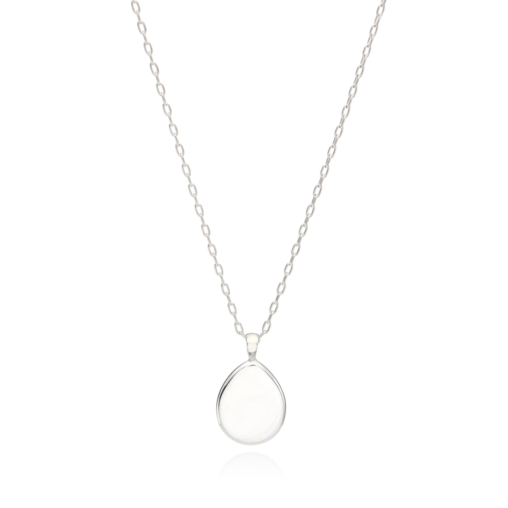 Classic Smooth Rim Medium Drop Pendant Necklace, 18-20"