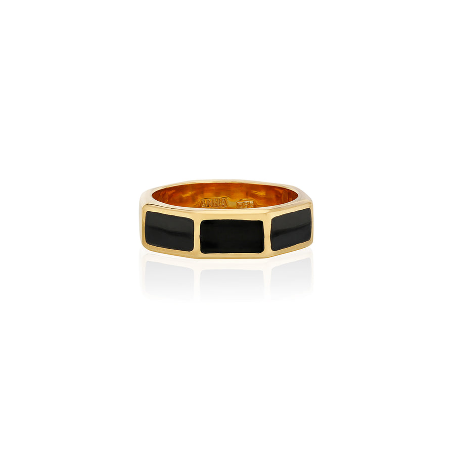 black onyx ring with gold band